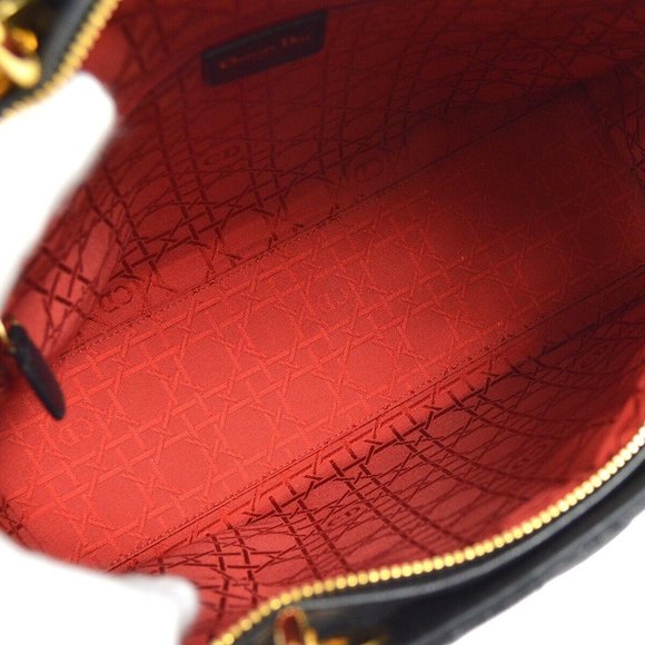 Pre-Loved Large Lady Dior in Black Cannage Lambskin - Dior - Picture 9 of 9